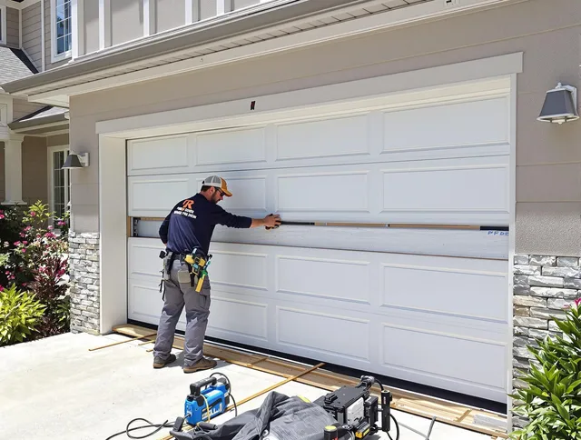 Pembroke Pines Garage Door Repair team performing complete garage door replacement at Pembroke Pines residence