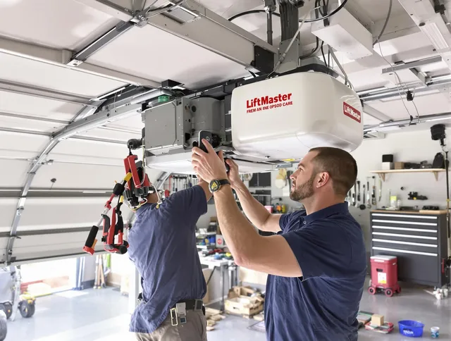 Pembroke Pines Garage Door Repair technician performing advanced diagnostics on garage opener in Pembroke Pines